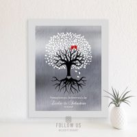 Keepsake Engagement Plaque Personalized Wedding Engagement Gift Forever And A Day Faux Shiny Tin Family Tree Roots Custom 1422