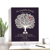 Minimalist Tree Gift For Gay Marriage Same Sex Couple Two Hearts One Love Masculine Design Custom Art Print #1359