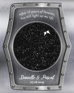 Read more about the article Custom Art Proof Night Sky Star Map for Danielle H.