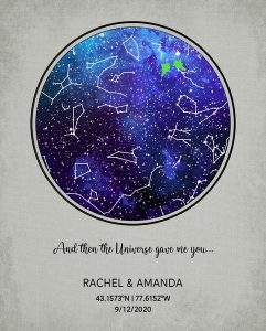 Read more about the article Custom Art Proof Night Sky Star Map for Rhonda B.