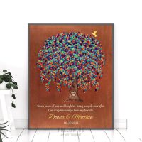 7 Year Anniversary, Faux Copper, Hummingbird, Personalized Gift, Weeping Willow Tree, Custom Art Print on Paper, Canvas or Metal WWT #1514