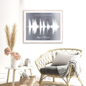 Sound Wave, 10 Year Anniversary Gift, Personalized Metal Print, Wedding Song, Voice Print, Sound Byte Custom Gift of Tin, Canvas, Paper 1779