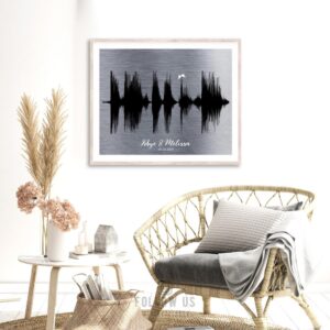 Sound Wave, 10 Year Anniversary, Shiny Tin, Personalized Metal Print, Wedding Song, Voice Print, Sound Byte Custom Metal, Canvas, Paper 1780