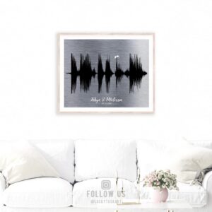 Sound Wave, 10 Year Anniversary, Shiny Tin, Personalized Metal Print, Wedding Song, Voice Print, Sound Byte Custom Metal, Canvas, Paper 1780