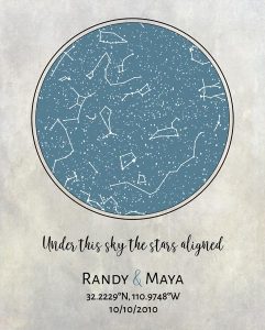 Read more about the article Custom Art Proof Night Sky Star Map for Randy K.