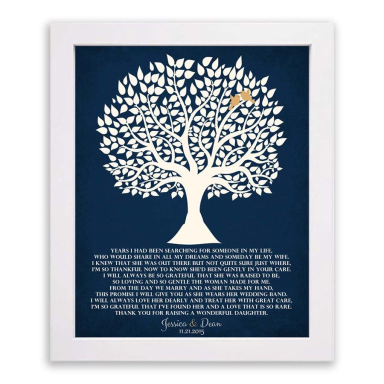 personalized Wedding print in white frame 1119