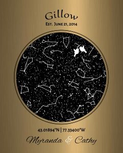 Read more about the article Custom Art Proof Night Sky Star Map for Cathy G.