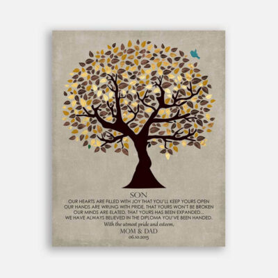Personalized Gift For Graduation Day Our Hearts Are Filled With Joy Tree Gift For Son #1308