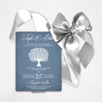 Metal wedding invitation Modern Tree design #INV-11101