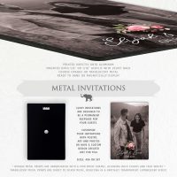 Photo to Metal Sepia Portrait Wedding Invitation Save The Date with QR Code 11102