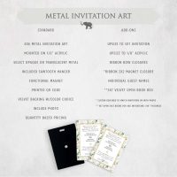 Floral Vines Elegant Poetry Metal Wedding Invitation with QR Code #11105
