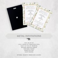 Floral Vines Elegant Poetry Metal Wedding Invitation with QR Code #11105