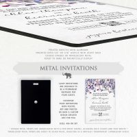Purple Peony Canopy Floral Wedding Invitation with QR Code #11106