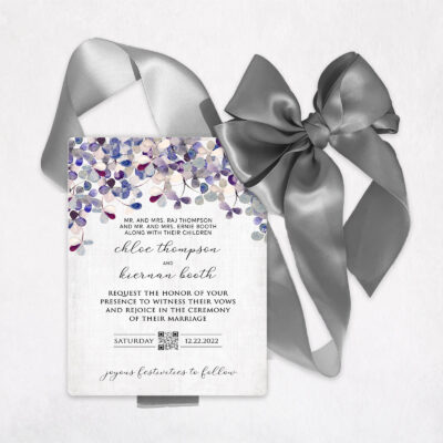 Purple Peony Canopy Floral Wedding Invitation