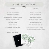 Greenery Wreath Modern Elegance Metal Wedding Invitation with QR Code #11107