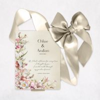 Metal wedding invitation Modern Floral design #INV-11111