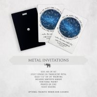 Star Map Night Sky Metal Wedding Invitation with QR Code #11112