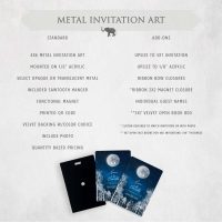 Midnight Blue and Silver Full Moon Forest Metal Wedding Invitation with QR Code #11115