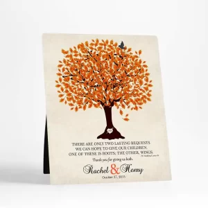 Oak Tree Wedding Desktop Plaque Gift for Parents D-1101