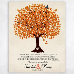 Oak Tree Wedding Wall Plaque Gift for Parents LTC-1101