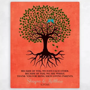 Tree with Roots Wedding Wall Plaque Gift for Parents LTC-1111