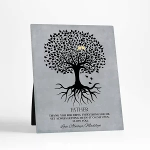 Rooted Tree Silhouette Father's Day Desktop Plaque Gift for Dad D-1113