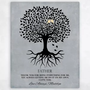 Rooted Tree Silhouette Father's Day Wall Plaque Gift for Dad LTC-1113