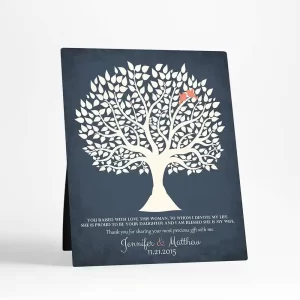 Tree Silhouette Wedding Desktop Plaque Gift for Mother Of The Bride D-1117
