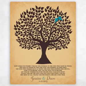 Tree Silhouette Wedding Wall Plaque Gift for Parents LTC-1118