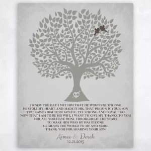 Tree Silhouette Wedding Wall Plaque Gift for Mother Of The Groom LTC-1120