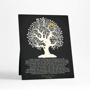 Knotty Tree Wedding Desktop Plaque Gift for Mother Of The Bride D-1125