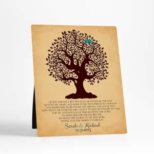 Knotty Tree Wedding Desktop Plaque Gift for Mother Of The Groom D-1126