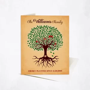 Green Tree with Roots Wedding Card Gift for Couple C-1128