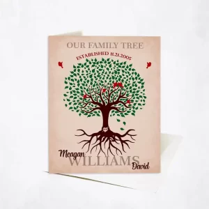 Green Tree with Roots Anniversary Card Gift for Couple C-1129