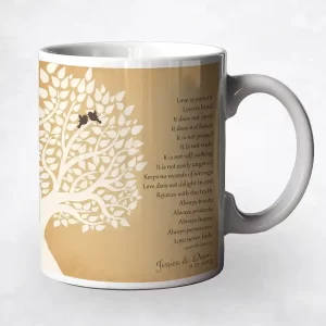 Half Tree Silhouette Anniversary Coffee Mug Gift for Couple M-1131