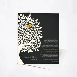 Half Tree Silhouette Anniversary Card Gift for Couple C-1133