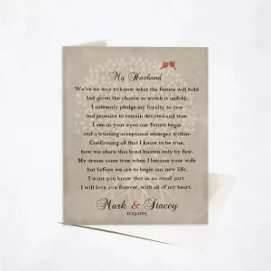 Love Poem for Husband Wedding Card Gift for Groom C-1137