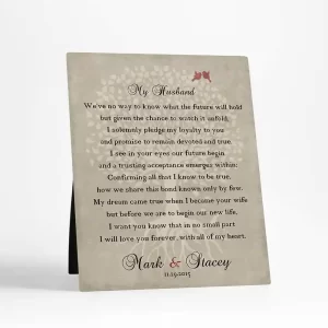 Love Poem for Husband Wedding Desktop Plaque Gift for Groom D-1137