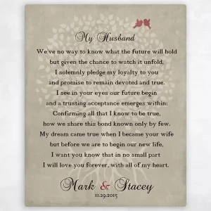 Love Poem for Husband Wedding Wall Plaque Gift for Groom LTC-1137