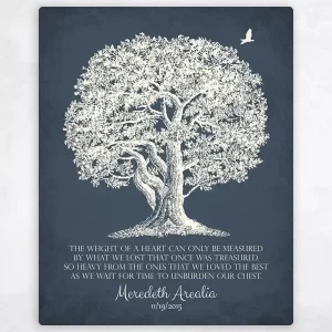 Oak Tree Silhouette Memorial Wall Plaque Gift for Bereaved Family LTC-1146