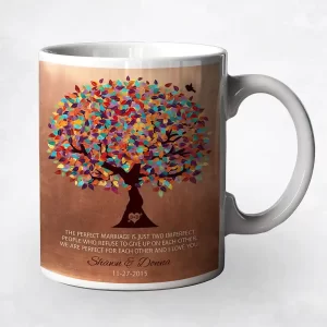 Copper Spring Tree 7th Anniversary Coffee Mug Gift for Couple M-1171