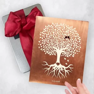 Copper White Tree with Roots 7th Anniversary Gift Delivery Box Gift for Couple TOY-1196