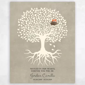 White Tree with Roots Memorial Wall Plaque Gift for Bereaved Parents LTC-1197