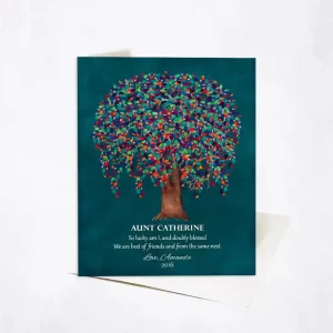 Teal Willow Tree Family Appreciation Card Gift for Aunt C-1198