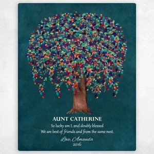 Teal Willow Tree Family Appreciation Wall Plaque Gift for Aunt LTC-1198