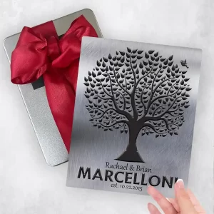 Tin Dark Tree Silhouette Wedding Gift Delivery Box Gift for Couple TOY-1212
