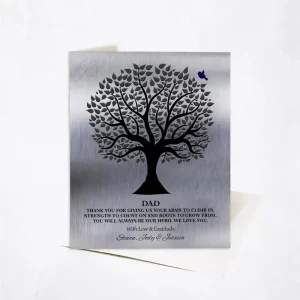 Tin Tree Silhouette and Bird Father's Day Card Gift for Dad C-1215