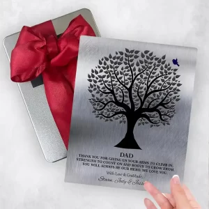 Tin Tree Silhouette and Bird Father's Day Gift Delivery Box Gift for Dad TOY-1215