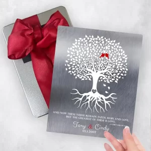 Tin White Rooted Tree 10th Anniversary Gift Delivery Box Gift for Couple TOY-1216