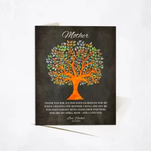 Artful Tree Silhouette Mother's Day Card Gift for Mom C-1222